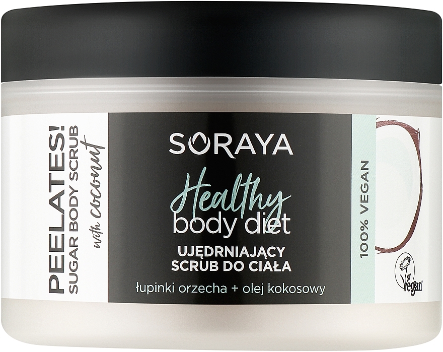 Ujędrniający peeling do ciała z łupinami orzecha i olejem kokosowym - Soraya Healthy Body Diet