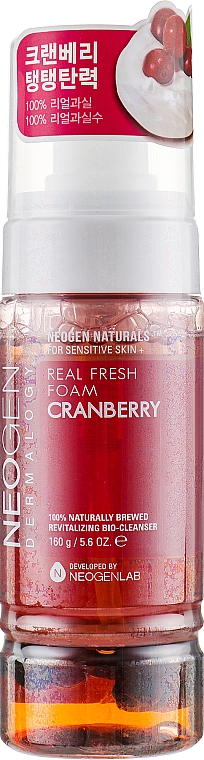 Rewitalizująca pianka do mycia twarzy Żurawina - Neogen Dermalogy Real Fresh Foam Cranberry