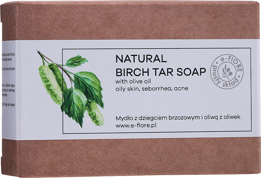 Naturalne mydło dziegciowe w kostce - E-Fiore Tar Soap — Zdjęcie N3