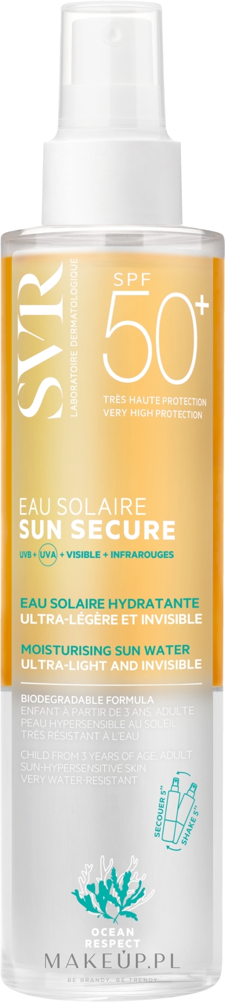 Ochronny spray przeciwsłoneczny SPF 50+ - SVR Sun Secure Eau Solaire Sun Protection Water — Zdjęcie 200 ml