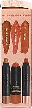 Zestaw - Nudestix Mini Sunset Nudes Kit (blush/1.8g + l/balm/2.5g + e/pen/2.5g) — Zdjęcie N2