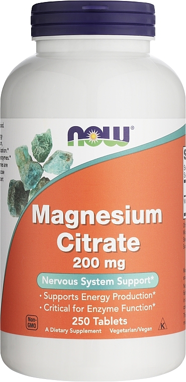 Cytrynian magnezu wspomagający układ nerwowy - Now Foods Magnesium Citrate — Zdjęcie N1
