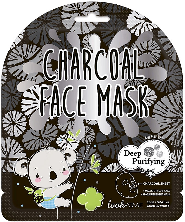 Maska w płachcie do twarzy z węglem drzewnym - Look At Me Charcoal Face Mask — Zdjęcie N1