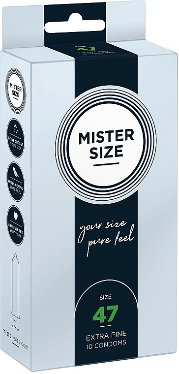 Prezerwatywy lateksowe, rozm. 47, 10 szt. - Mister Size Extra Fine Condoms — Zdjęcie N1