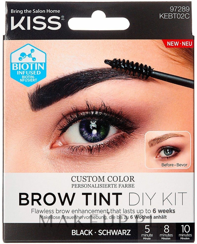 Farba do brwi - Kiss Brow Tint DIY Kit — Zdjęcie Black