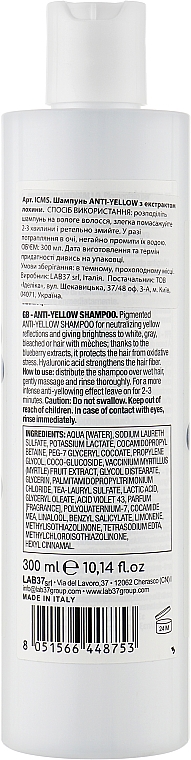 Szampon do włosów przeciw żółtym tonom - Italicare Antiglallo Shampoo — Zdjęcie N2