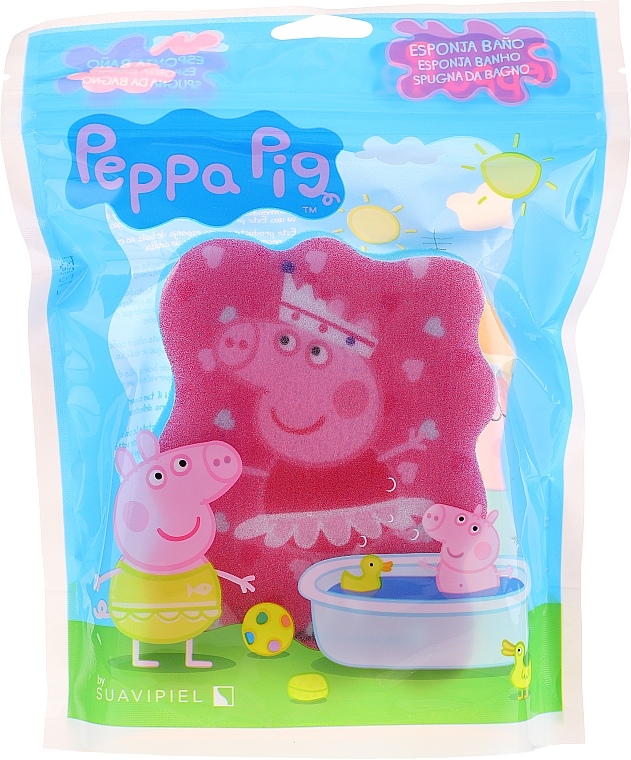 Gąbka do kąpieli dla dzieci Świnka Peppa, różowa-niebieska balerina - Suavipiel Bath Sponge — Zdjęcie N1