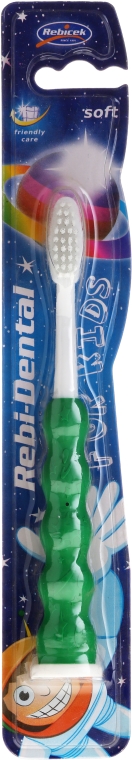 Miękka szczoteczka do zębów dla dzieci M14, zielona - Mattes Rebi-Dental — Zdjęcie N1