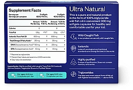 Suplement diety Kids Omega-3 z wysokim poziomem DHA, 300 mg, 120 kapsułek - Perla Helsa Kids Omega-3 Tuna Brain & Body Power Dietary Supplement — Zdjęcie N2