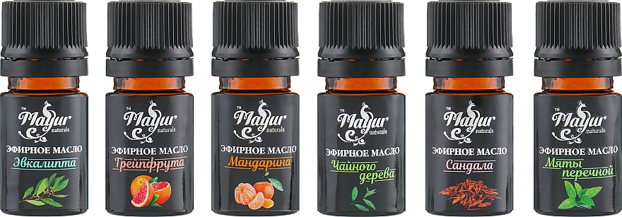 Zestaw upominkowy olejków eterycznych do włosów, ciała i aromaterapii Tropikalny blues - Mayur (6 xoil/5 ml) — Zdjęcie N1