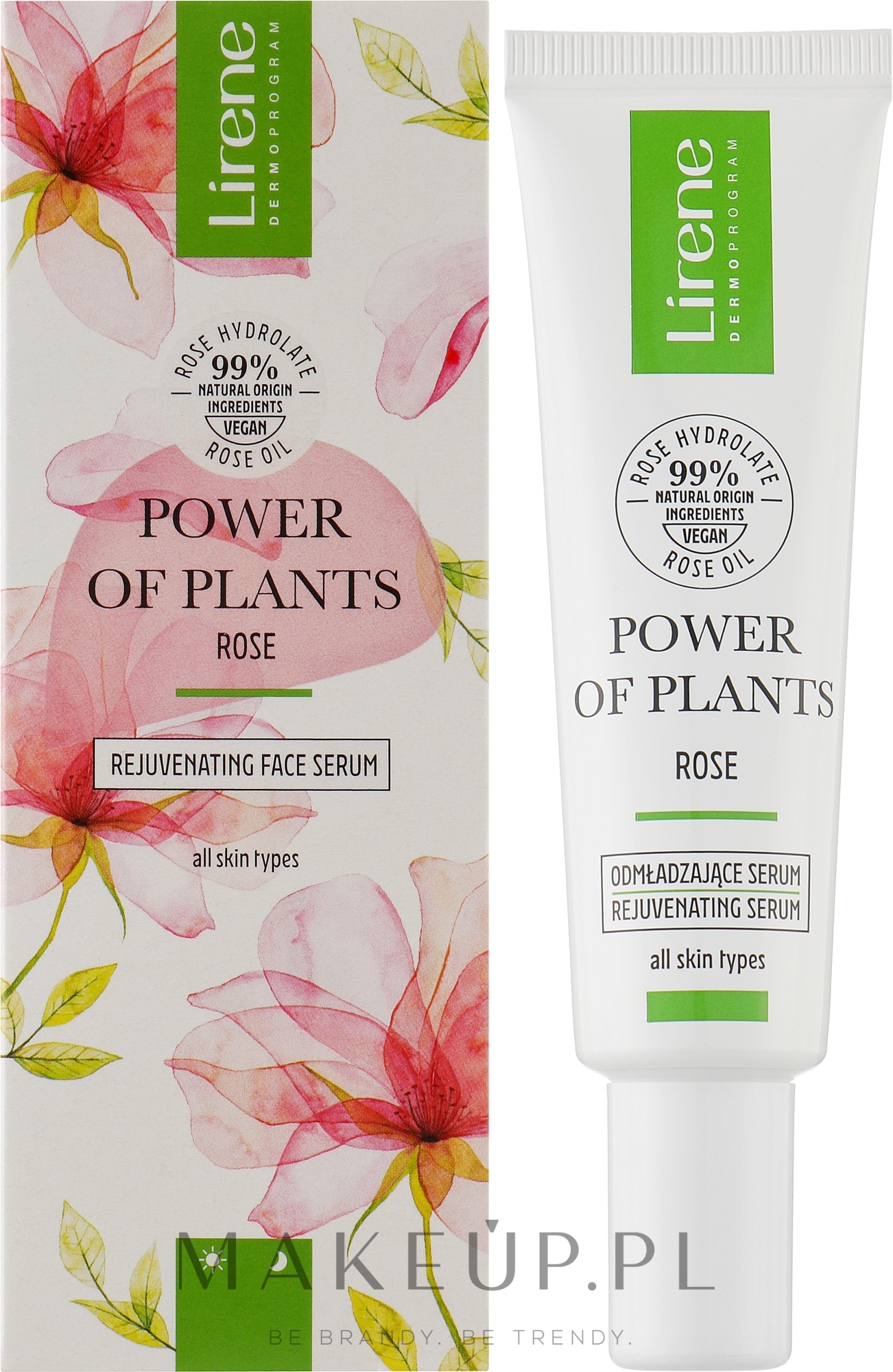 Odmładzające serum redukujące przebarwienia do twarzy - Lirene Power Of Plants Rose Rejuvenating Face Serum — Zdjęcie 30 ml