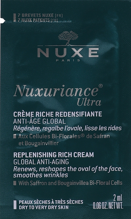 Ultra bogaty krem do twarzy - Nuxe Nuxuriance Replenishing Rich Cream (próbka) — Zdjęcie N1