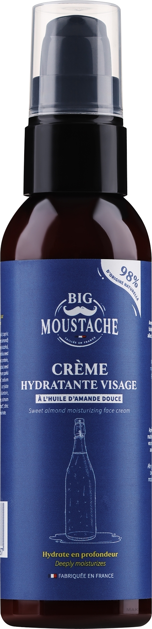 Nawilżający krem do twarzy - Big Moustache Sweet Almond Moisturizing Face Cream — Zdjęcie 75 ml