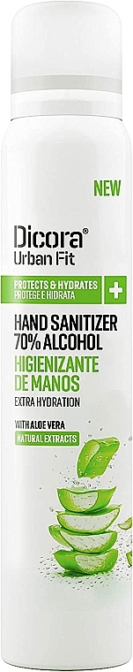 Spray do dezynfekcji rąk o zapachu aloesu - Dicora Urban Fit Protects & Hydrates Hand Sanitizer  — Zdjęcie N3