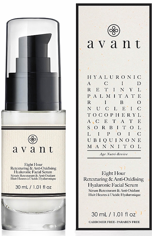 Antyoksydacyjne serum do twarzy - Avant 8 Hour Anti-Oxidising and Retexturing Hyaluronic Facial Serum  — Zdjęcie N1