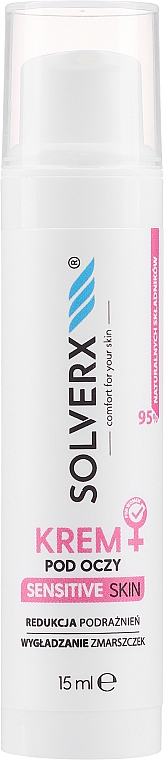 Krem pod oczy do skóry wrażliwej i naczynkowej - Solverx Sensitive Skin Eye Cream — Zdjęcie N2