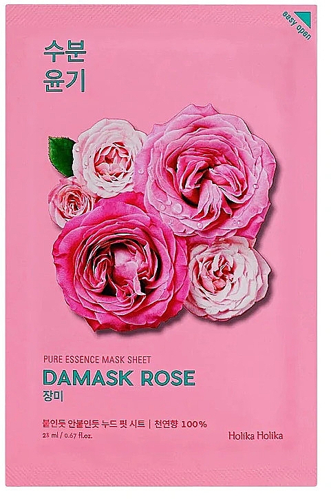 Maska do twarzy z ekstraktem z róży - Holika Holika Pure Essence Mask Sheet Damask Rose