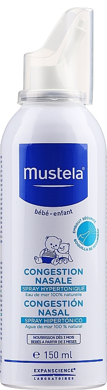 PRZECENA! Hipertoniczny spray na przekrwienie błony śluzowej nosa - Mustela Nasal Congestion Hipertonic Spray * — Zdjęcie N3