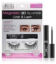 Kup Zestaw - Ardell Magnetic 3D Faux Mink Lash & Liner Lash 858 (eye/liner/2.5g + lashes/2pc)