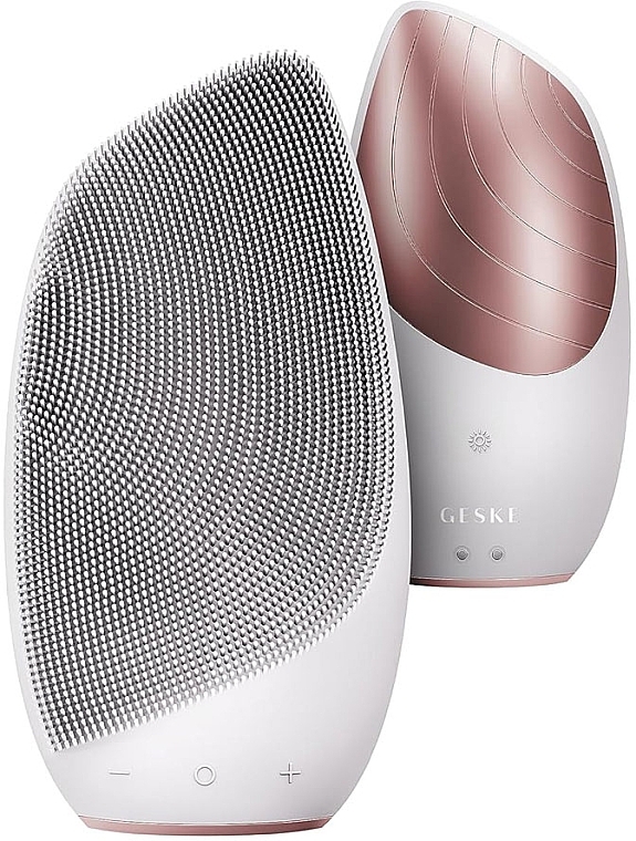 Soniczna szczoteczka do twarzy - Geske Sonic Thermo Facial Brush 6 In 1 White Rose Gold — Zdjęcie N1