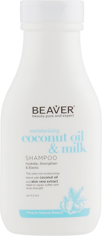 Szampon wygładzający do włosów suchych i niesfornych z olejkiem kokosowym - Beaver Professional Moisturizing Coconut Oil & Milk Shampoo — Zdjęcie N3