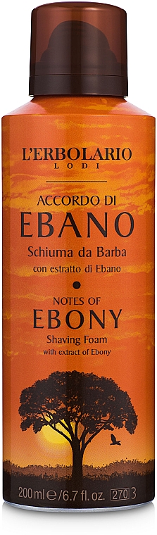 Hebanowa pianka do golenia - L'Erbolario Notes Of Ebony Shaving Foam — Zdjęcie N1