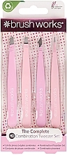 Kup Zestaw pęset, 4 szt., różowy - Brushworks 4 Piece Combination Tweezer Set Pink