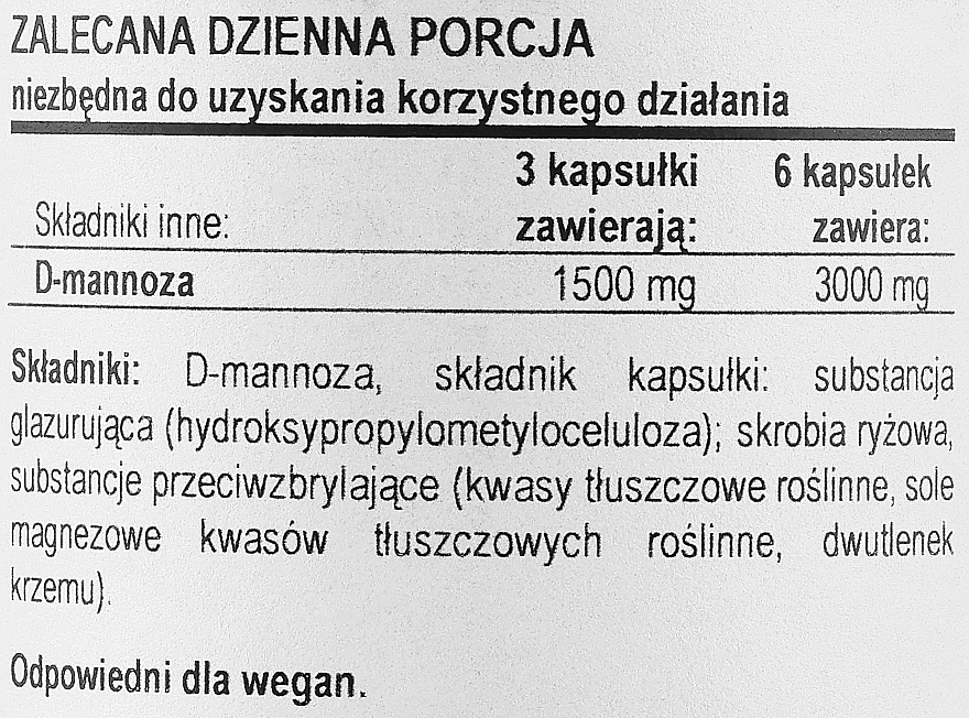 Naturalny suplement, 120 kapsułek - Now Foods D-Mannose — Zdjęcie N3