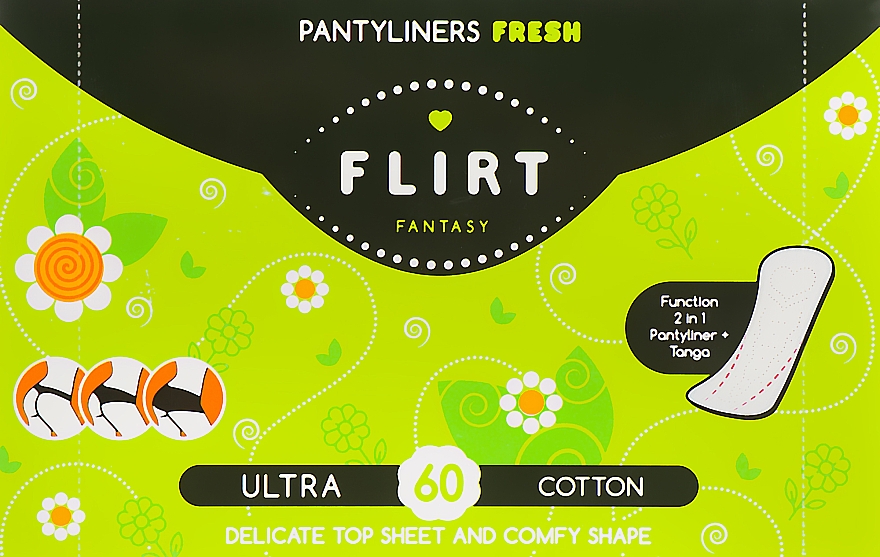Ultra Fresh Bawełniane podpaski higieniczne, 60 sztuk, bez opakowania - Fantasy Flirt