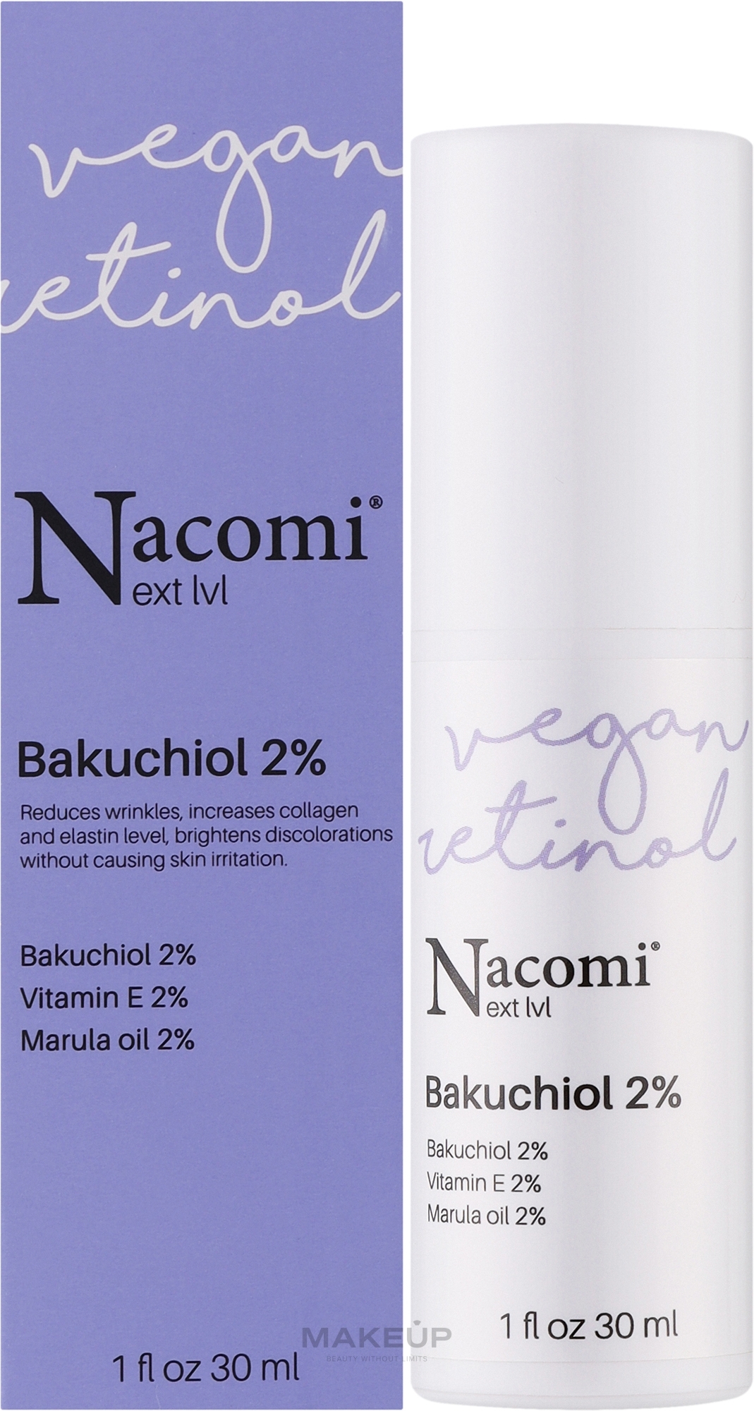 Serum do twarzy z bakuchiolem 2% - Nacomi Next Level Bakuchiol 2% — Zdjęcie 30 ml