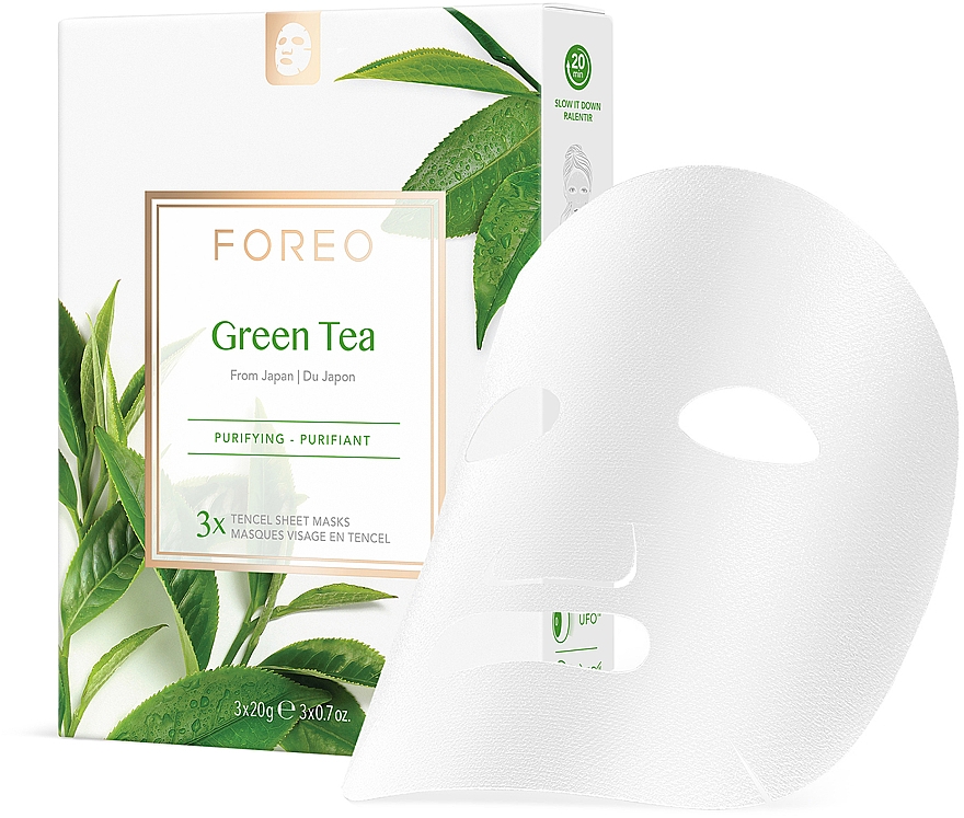 Oczyszczająca maska na tkaninie do cery mieszanej - Foreo Green Tea Sheet Mask — Zdjęcie N1
