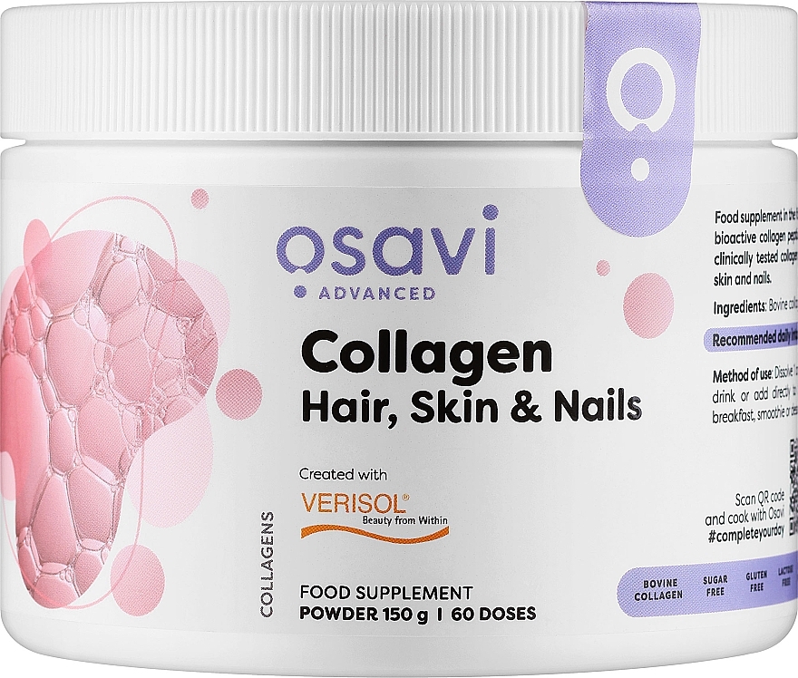 Suplement diety na włosy, skórę i paznokcie Kolagen - Osavi Collagen Peptides Hair, Skin & Nails — Zdjęcie N1