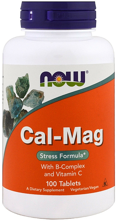 Suplement diety wapń i magnez, 100 tabletek - Now Foods Cal-Mag Stress Formula — Zdjęcie N1
