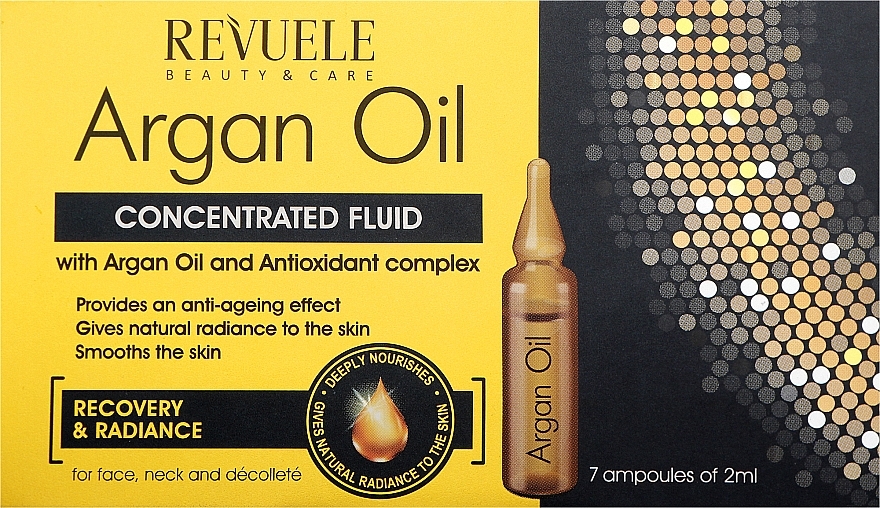 Skoncentrowany fluid z olejem arganowym do twarzy - Revuele Argan Oil Ampoules Concentrated Fluid — Zdjęcie N1