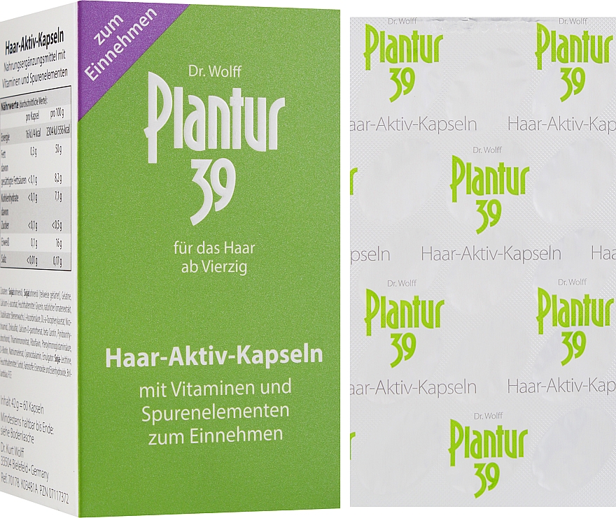 Leczenie do włosów w kapsułkach - Plantur 39 Haar-Aktiv-Kapseln — Zdjęcie N2