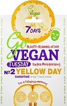 PREZENT! Nawilżająca maseczka do twarzy z ekstraktem z gruszki - 7 Days Go Vegan Tuesday Yellow Day — Zdjęcie N1