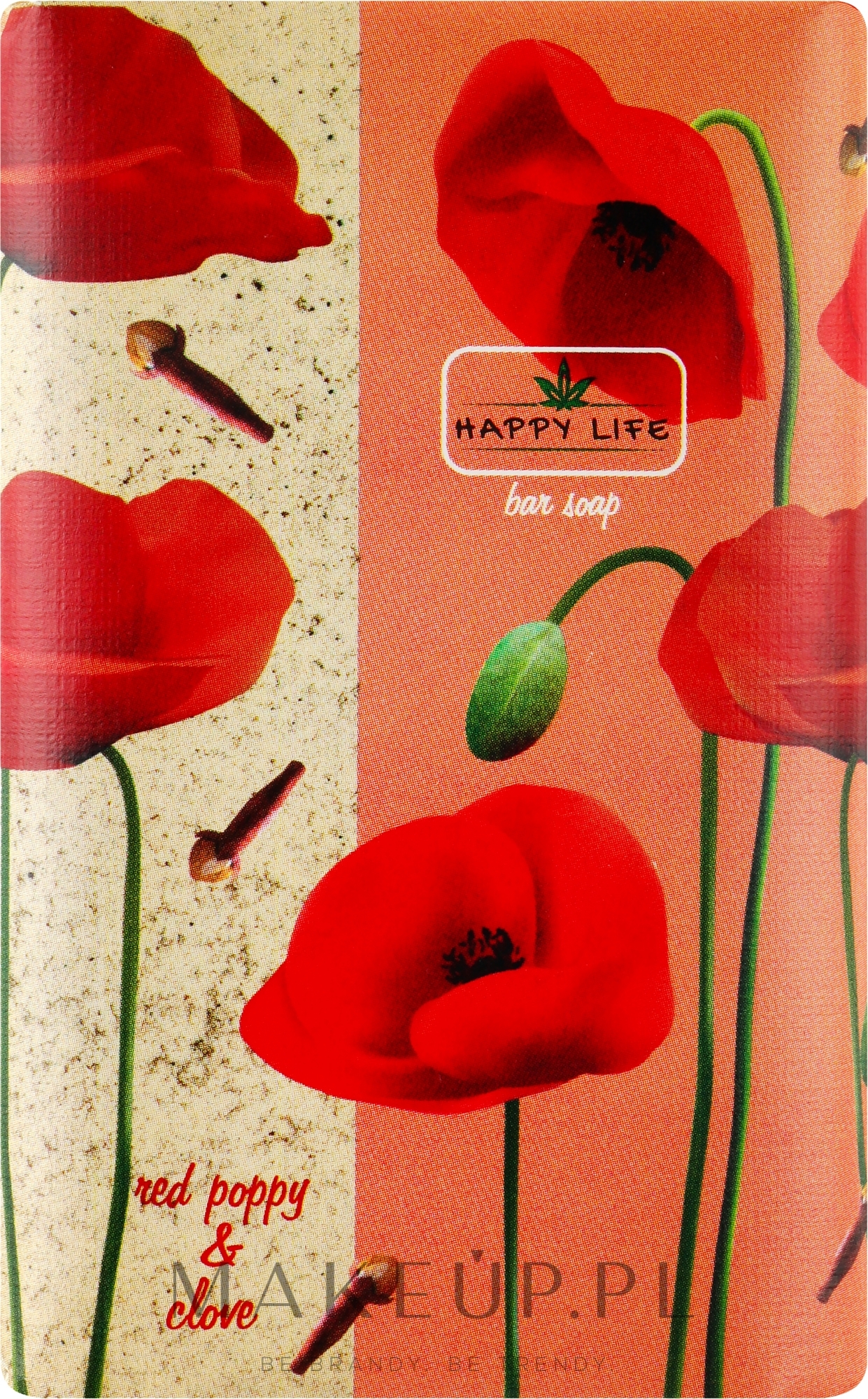 Mydło w kostce Czerwony mak i goździki - Happy Life — Zdjęcie 180 g