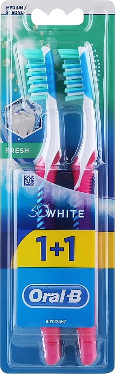 Zestaw szczoteczek do zębów, 40 średnio twardych, różowy - Oral-B Advantage 3D Fresh — Zdjęcie N1