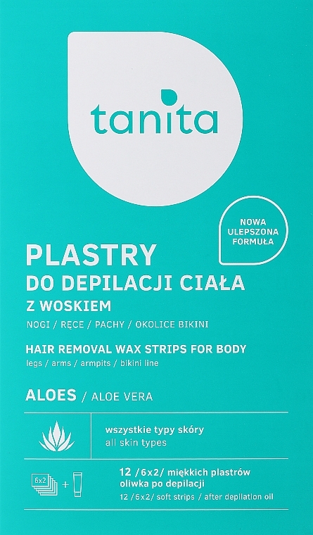 Aloesowe plastry z woskiem do depilacji ciała - Tanita