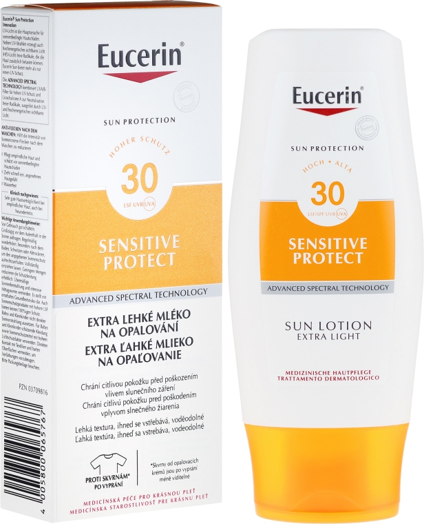 Krem do opalania do skóry wrażliwej SPF 30 - Eucerin Sun Protection Lotion Extra Light — Zdjęcie N1