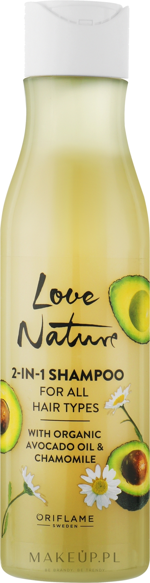 Szampon pielęgnacyjny 2 w 1 z organicznym olejkiem z awokado i rumiankiem - Oriflame Love Nature 2 In 1 Shampoo — Zdjęcie 250 ml