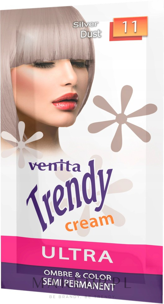 Semi-permanenty kremowy toner koloryzujący do włosów - Venita Trendy (saszetka) — Zdjęcie 11 - Silver Dust