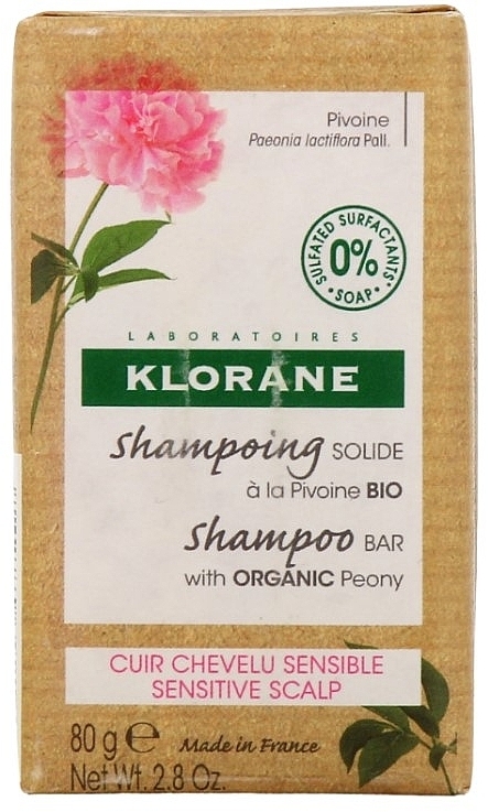 Szampon w kostce do wrażliwej skóry głowy - Klorane Peony Solid Shampoo — Zdjęcie N1