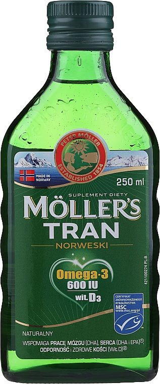 Suplement diety Tran norweski Omega-3 + D3 - Möller’s — Zdjęcie N1