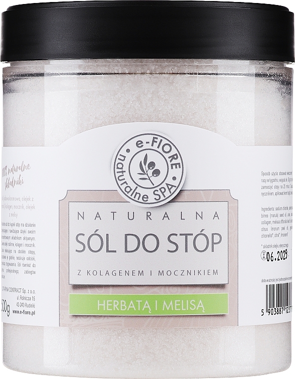 Naturalna sól do stóp Herbata z melisą - E-Fiore — Zdjęcie N1