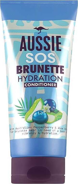 Odżywka do włosów ciemnych - Aussie SOS 3 Minute Miracle Hair Conditioner Brunette — Zdjęcie N1