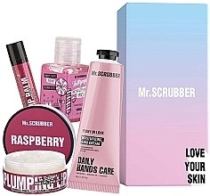 Kup Zestaw - Mr.Scrubber Sweet Raspberry (lip/balm/5g + lip/scrub/50ml + h/cr/50ml + sanitizer/30ml)