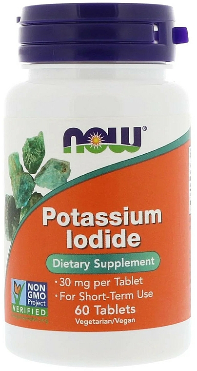 Jodek potasu, 30 mg - Now Foods Potassium Iodide — Zdjęcie N1