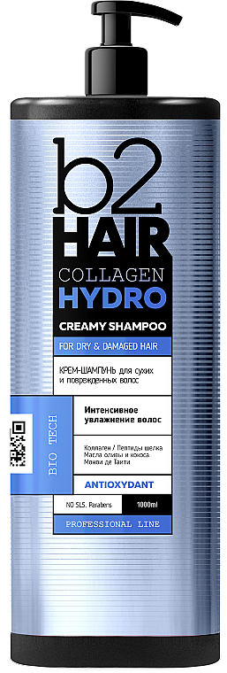 Kremowy szampon do włosów suchych i zniszczonych - b2Hair Collagen Hydro Creamy Shampoo