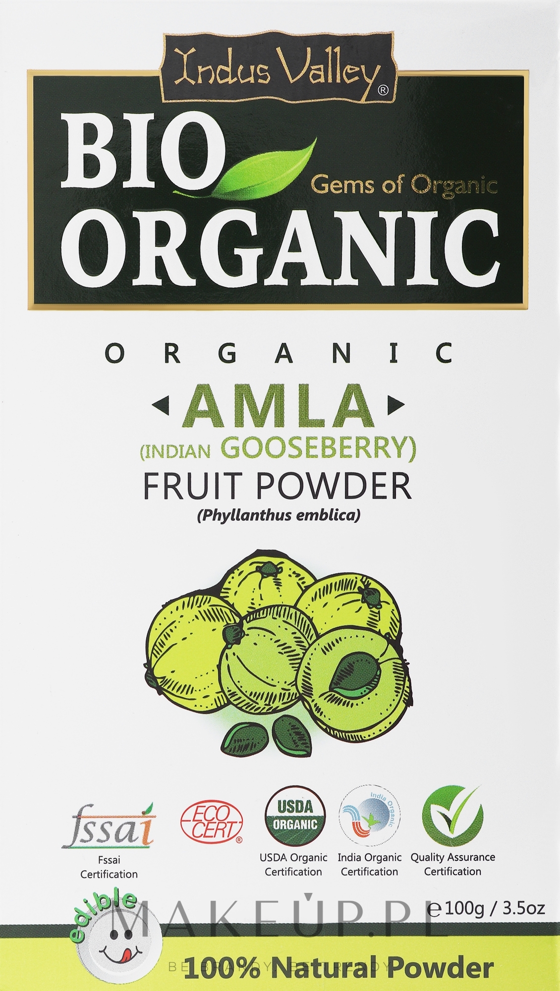 Rozjaśniający puder do włosów - Indus Valley Bio Organic Amla Fruit Powder  — Zdjęcie 100 g